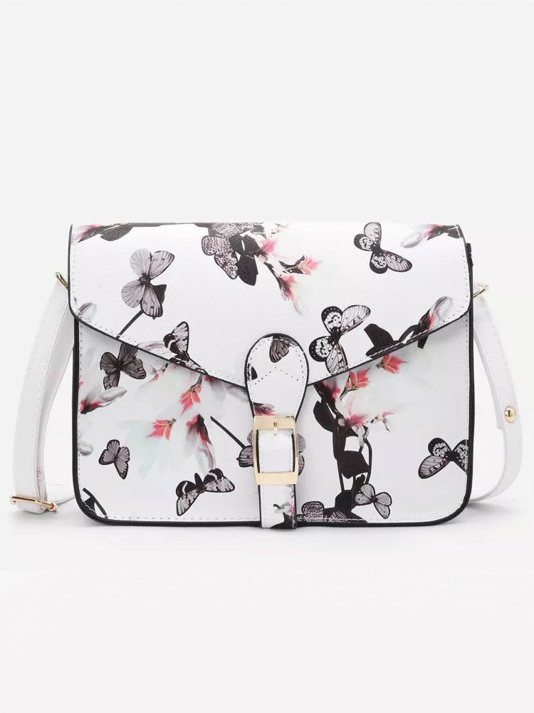 Flower Printed Crossbody Bag