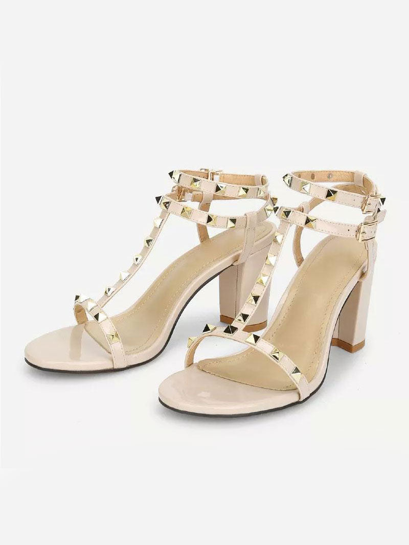 Rockstud block heels shops